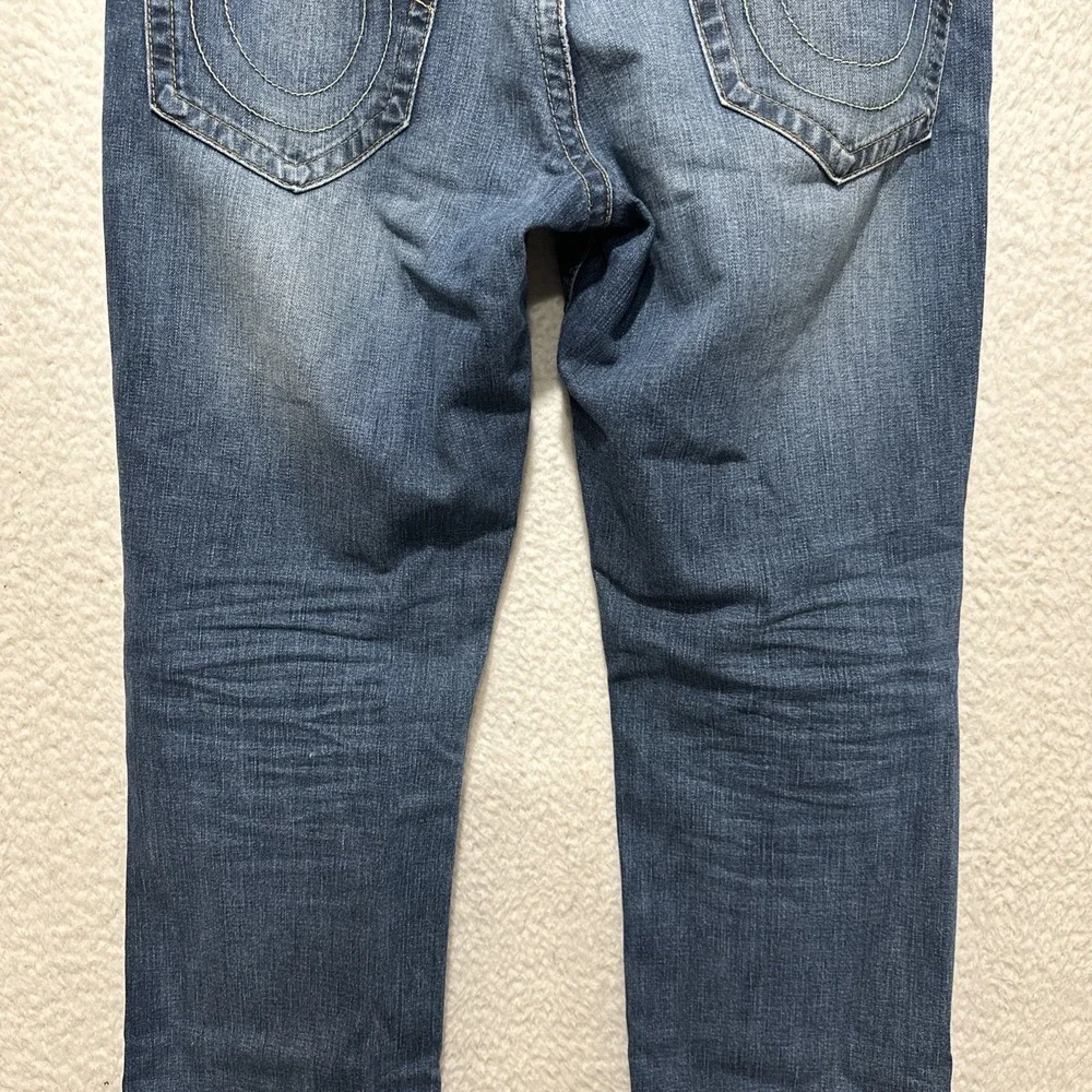 Vintage True Religion World Champ Blue Wash Straight Jeans Sz 36 Made In USA‎